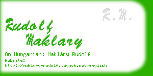rudolf maklary business card